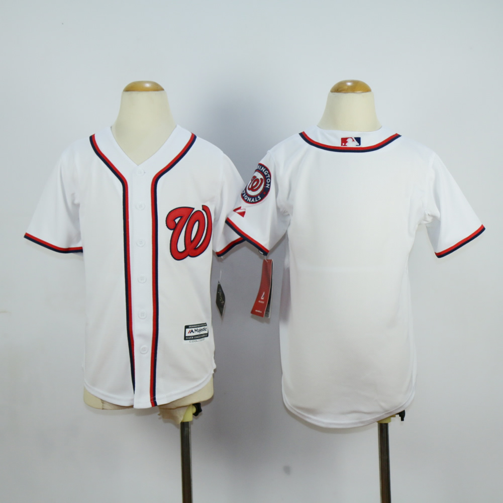 Youth Washington Nationals Blank White MLB Jerseys->youth mlb jersey->Youth Jersey